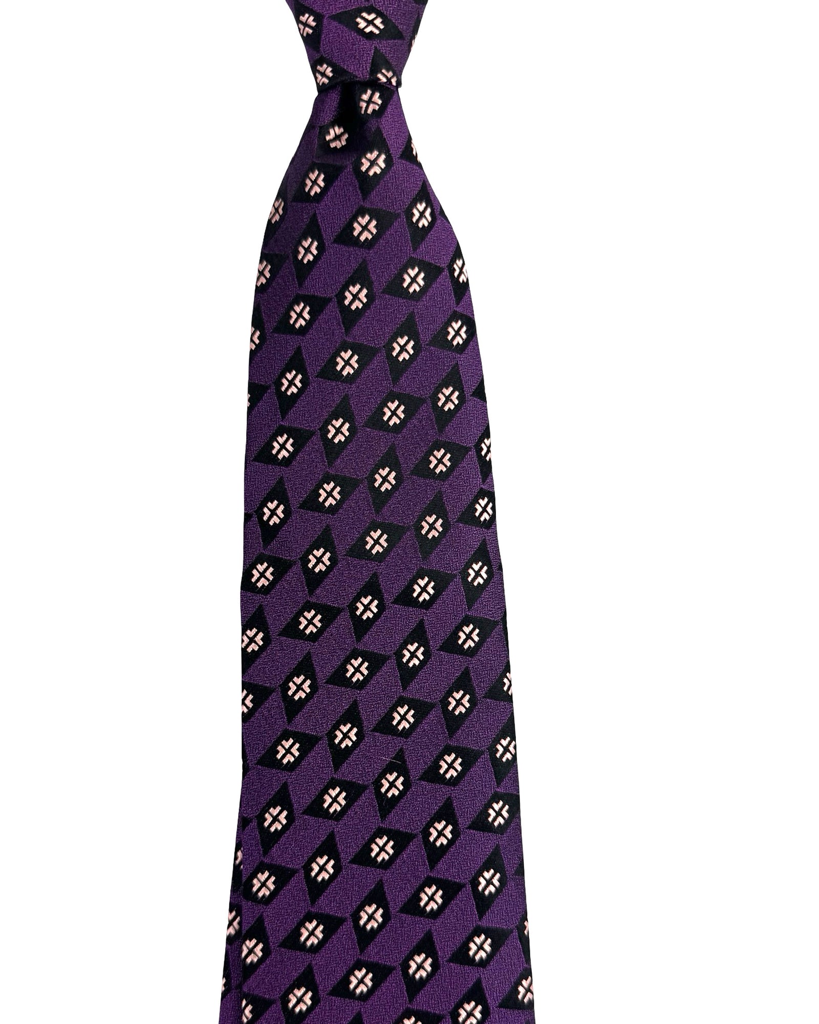 Charvet Paris Tie Purple Pink Diamonds