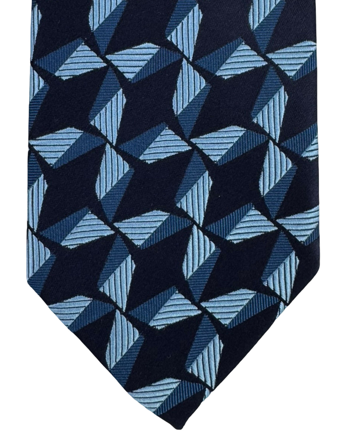 Charvet Silk Tie Blue Geometric