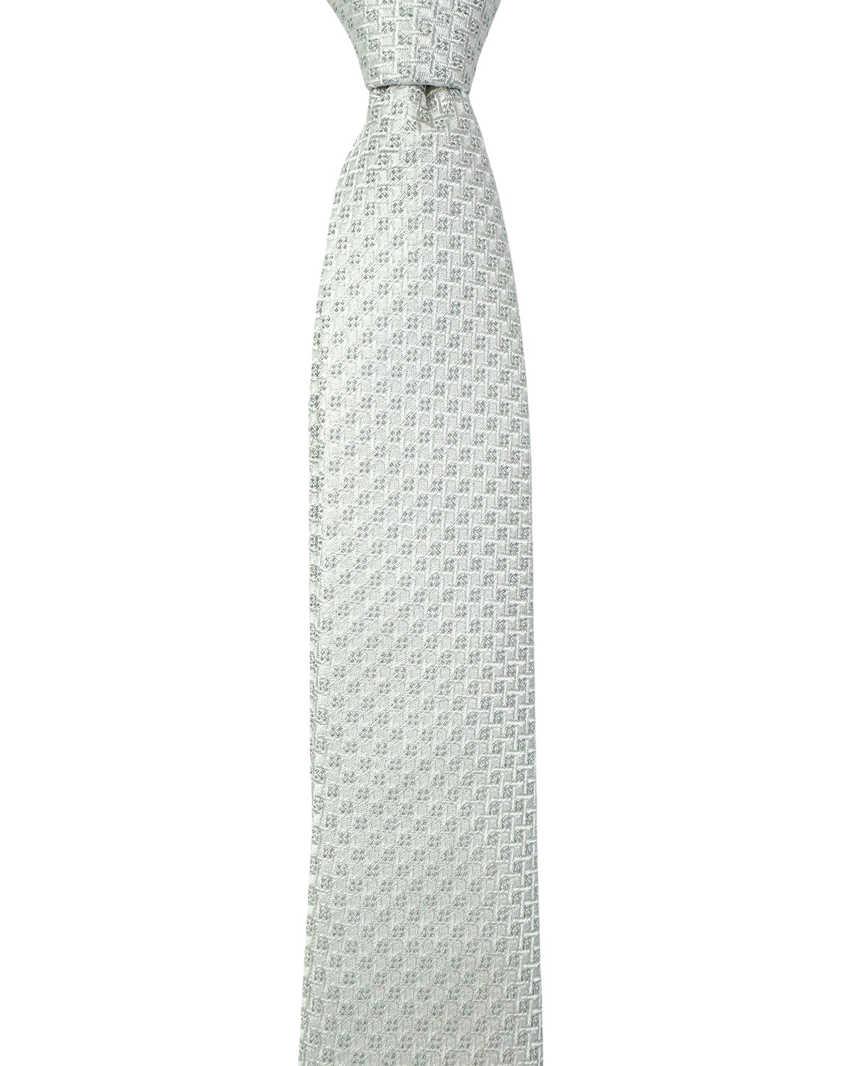 Dolce & Gabbana Skinny Tie Silver Gray Geometric SALE