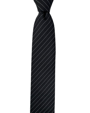 Dolce & Gabbana Skinny Tie Black Silver Stripes