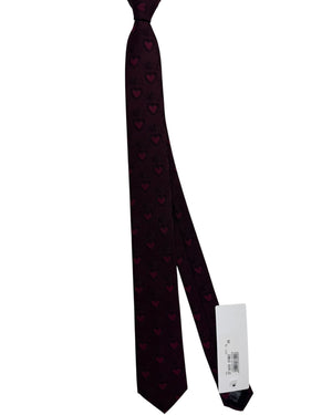 Dolce & Gabbana Skinny Tie Maroon Sacred Heart