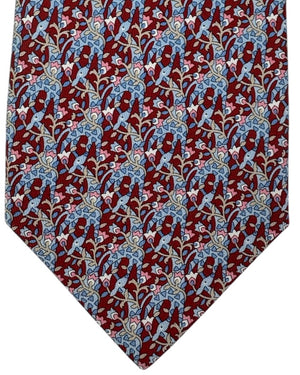 Salvatore Ferragamo Tie Bordeaux Blue Pink Giraffes