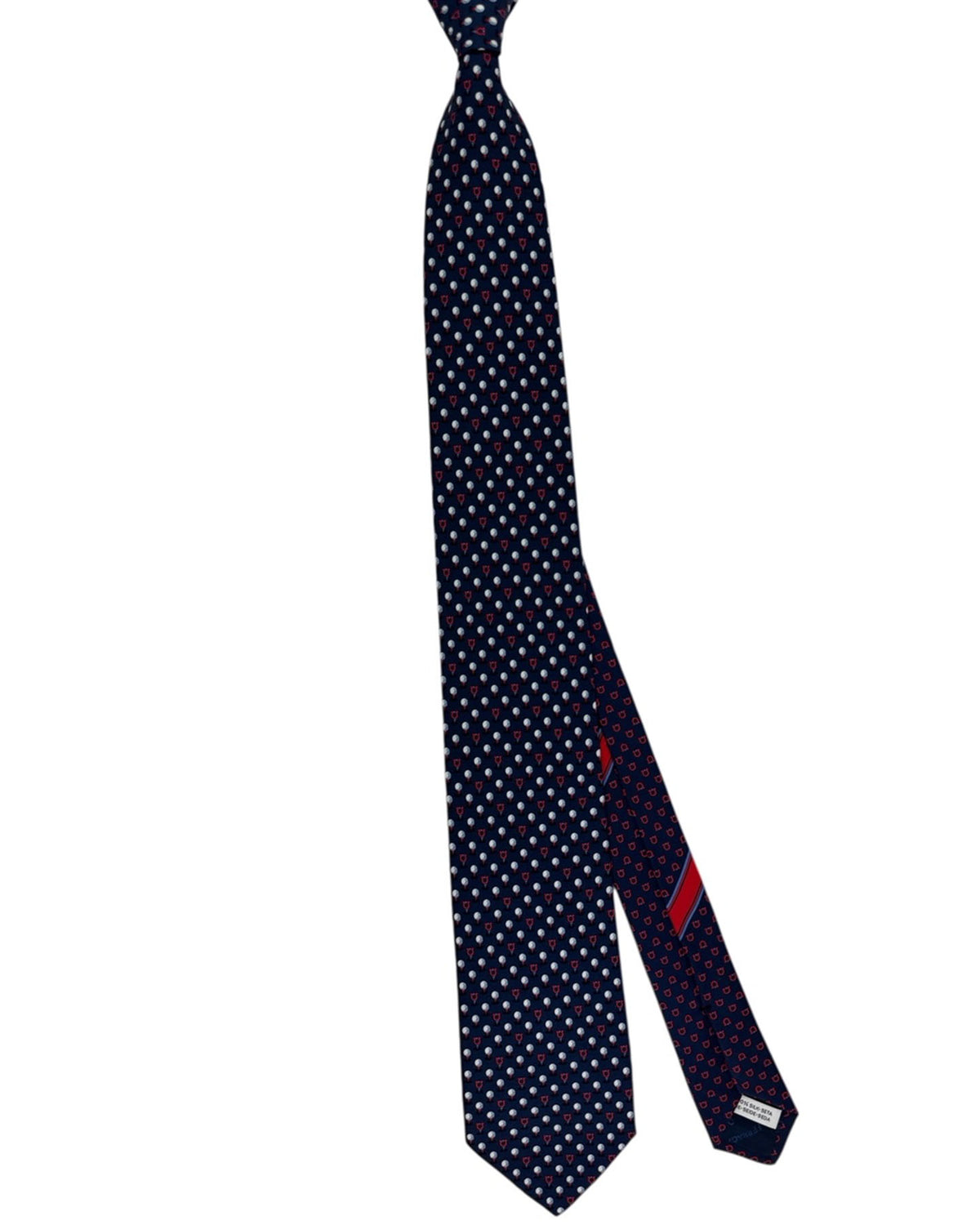 Salvatore Ferragamo Tie Midnight Blue Golf Ball Tee Design SALE