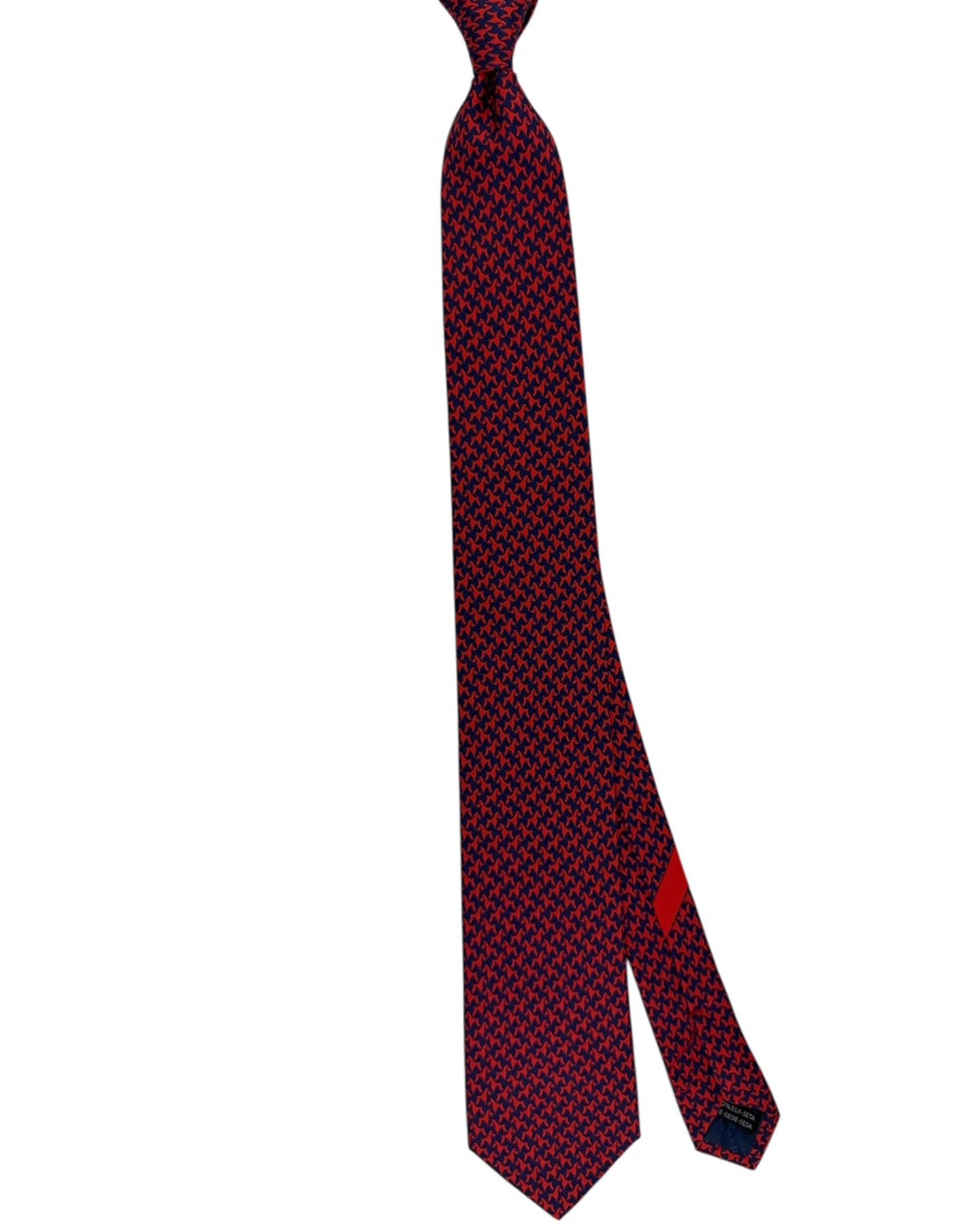 Salvatore Ferragamo Tie Navy Red Dog Pattern
