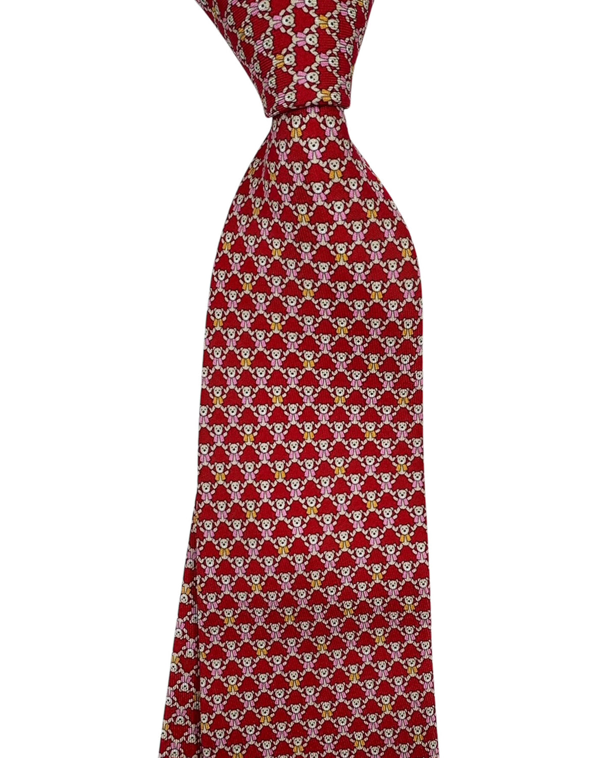 Salvatore Ferragamo Tie Red Cuddly Bear Novelty SALE