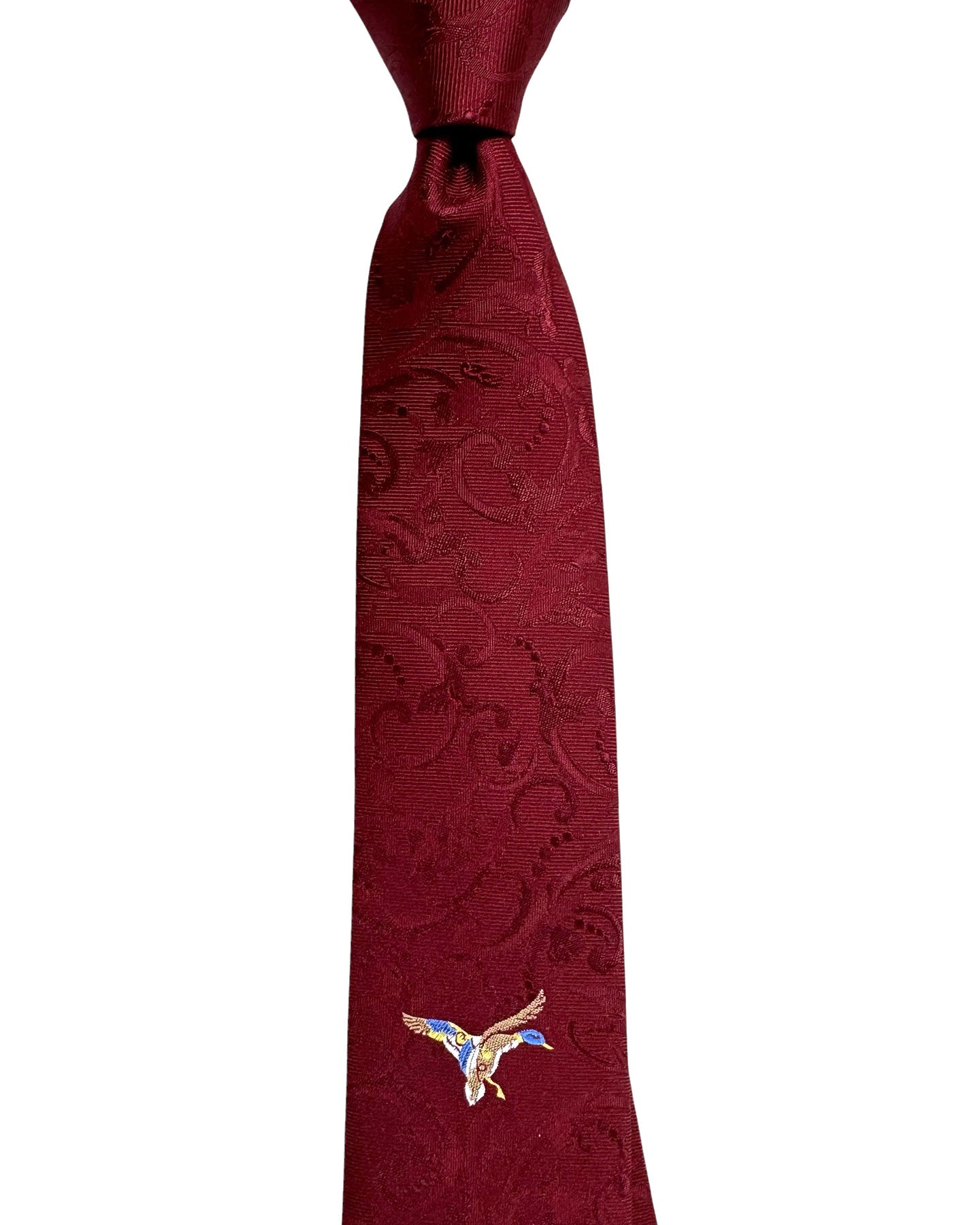 Salvatore Ferragamo Narrow Tie Bordeaux Duck SALE