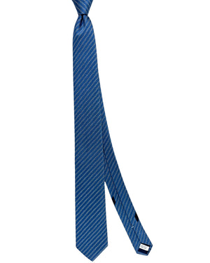 Salvatore Ferragamo Tie Blue Logo Stripes SALE