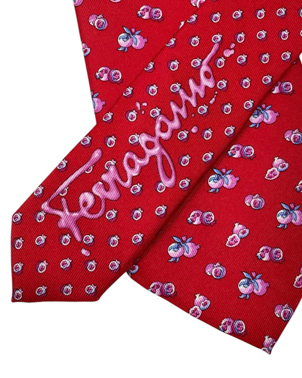 Salvatore Ferragamo Tie Red Fruit Novelty SALE