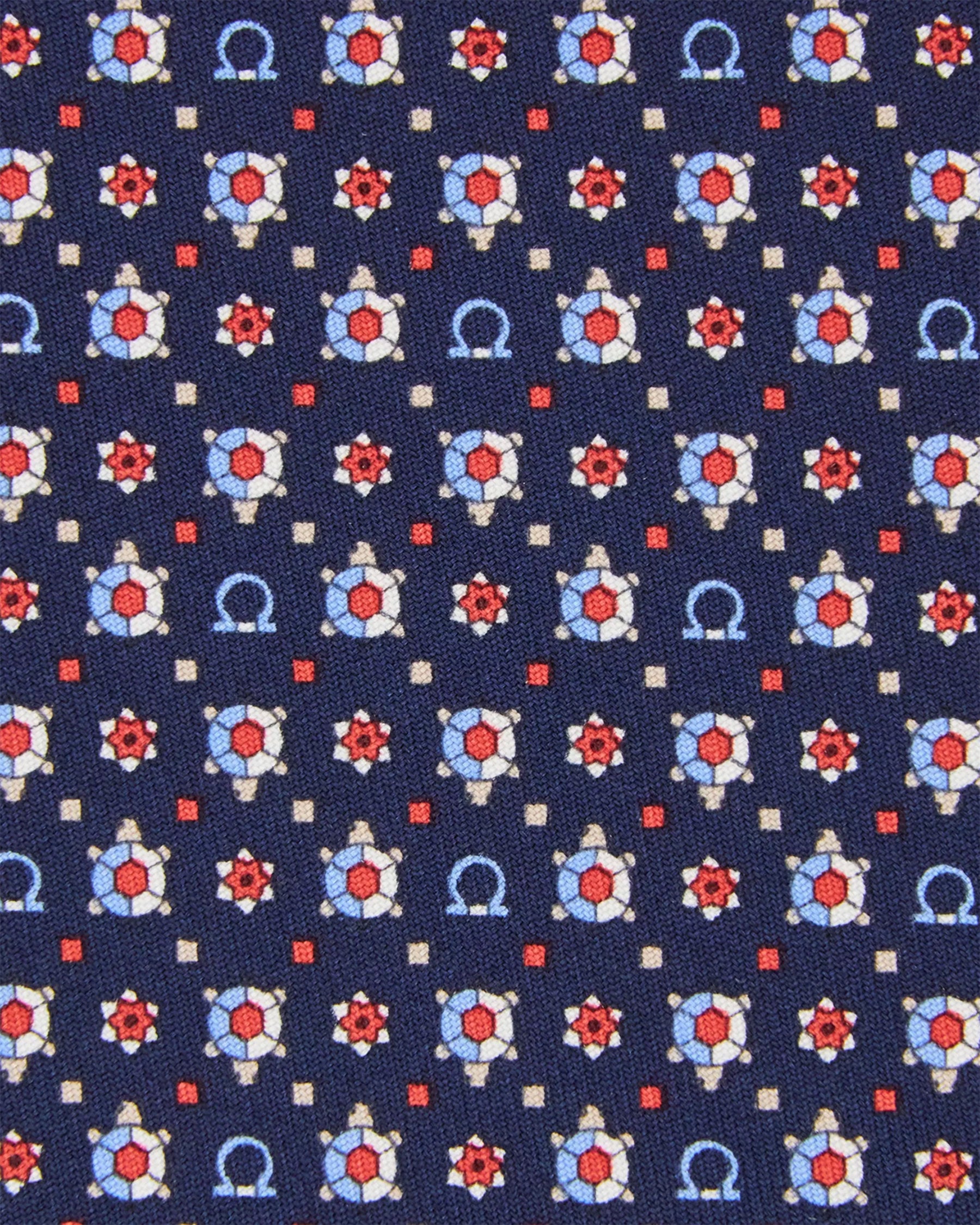 Salvatore Ferragamo Tie Midnight Blue Turtle Gemstones Design