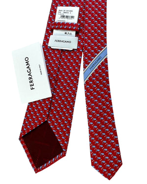 Salvatore Ferragamo Tie Red Whale Novelty Design