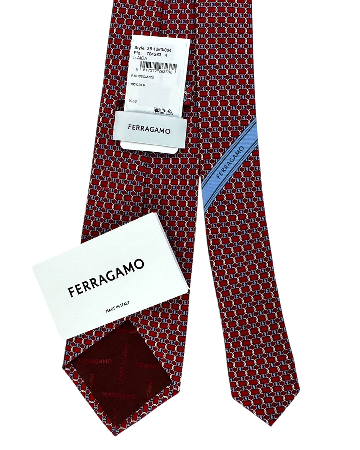 Salvatore Ferragamo Red Blue Gancini Clip