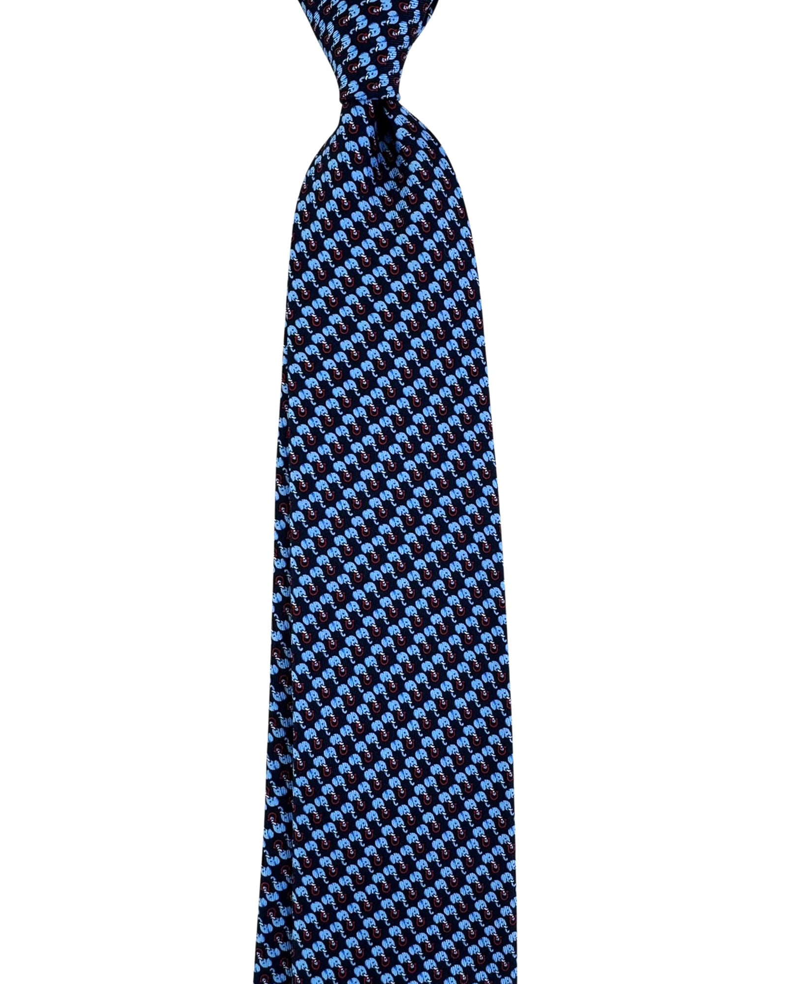 Salvatore Ferragamo Navy Blue Elephants Design