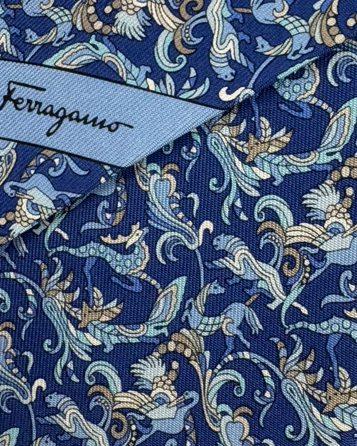 Salvatore Ferragamo Tie Midnight Blue Animal Design