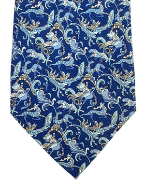 Salvatore Ferragamo Tie Midnight Blue Animal Design