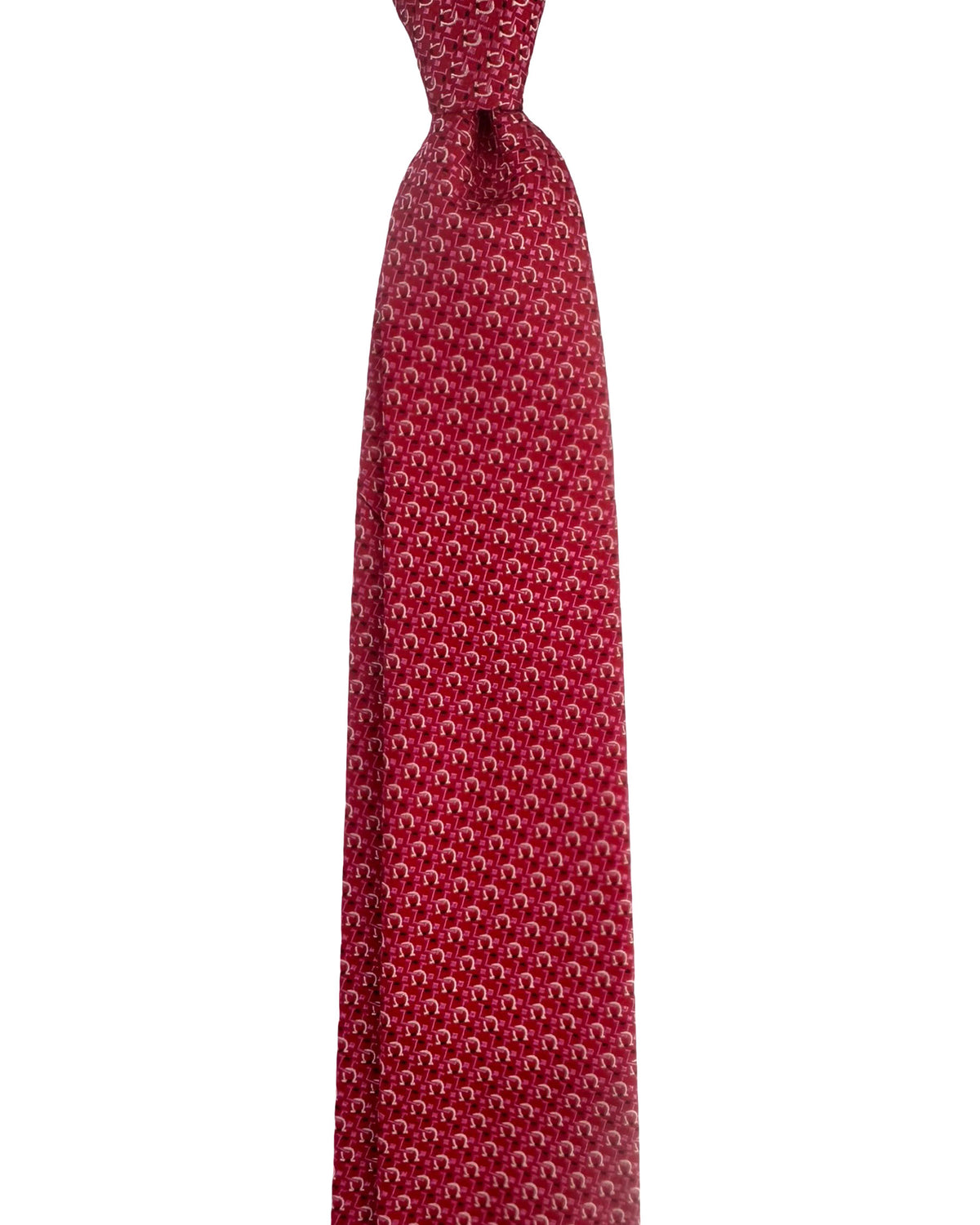 Ferragamo Tie Red Gancini Design