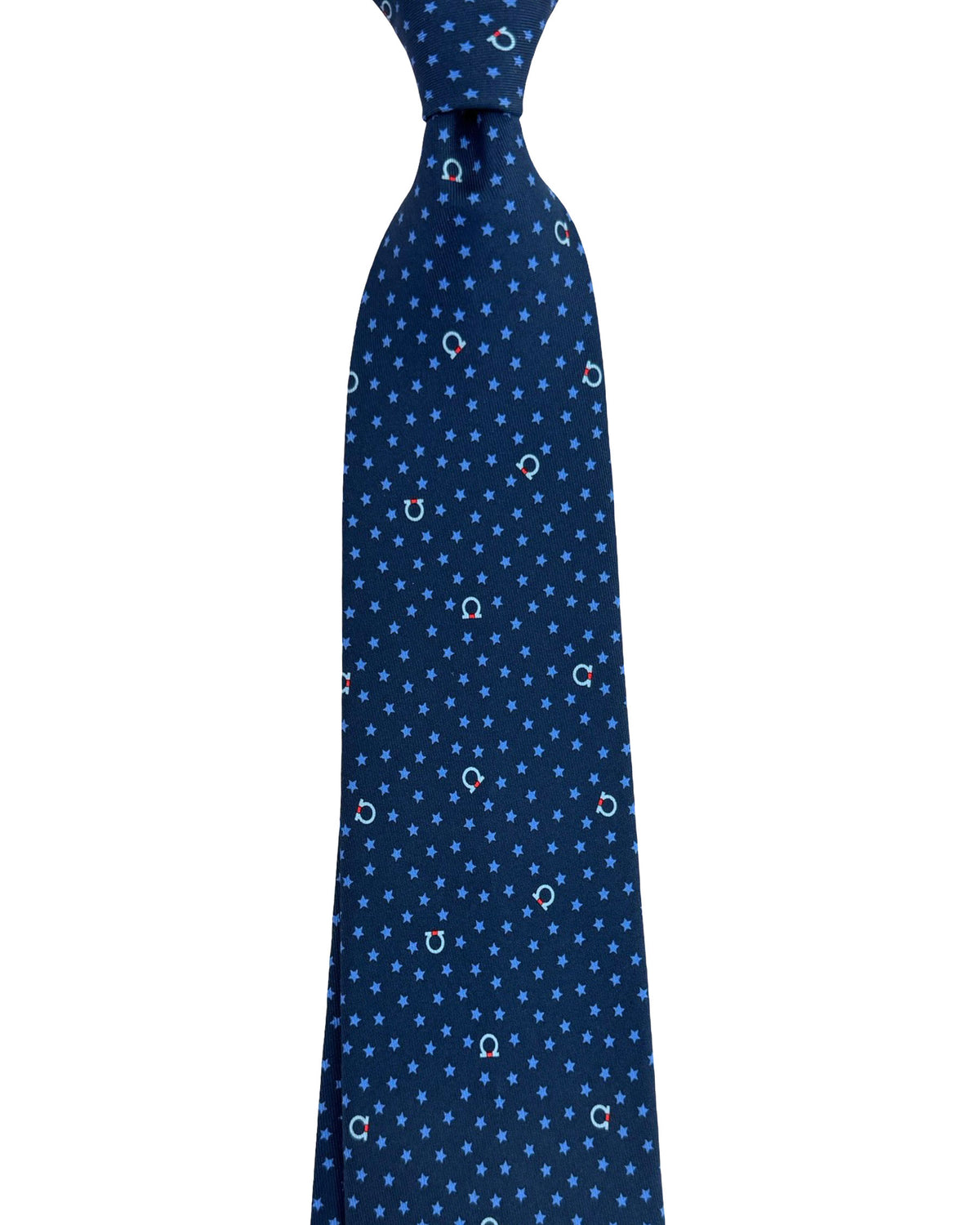 Salvatore Ferragamo Silk Tie Navy Stars & Gancini