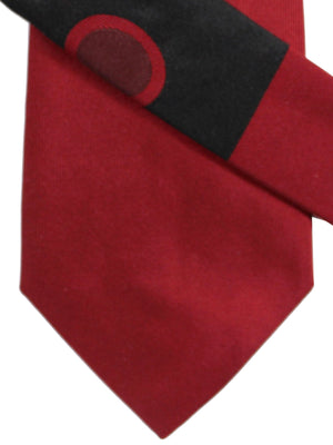 Gene Meyer Silk Tie Maroon Black Geometric