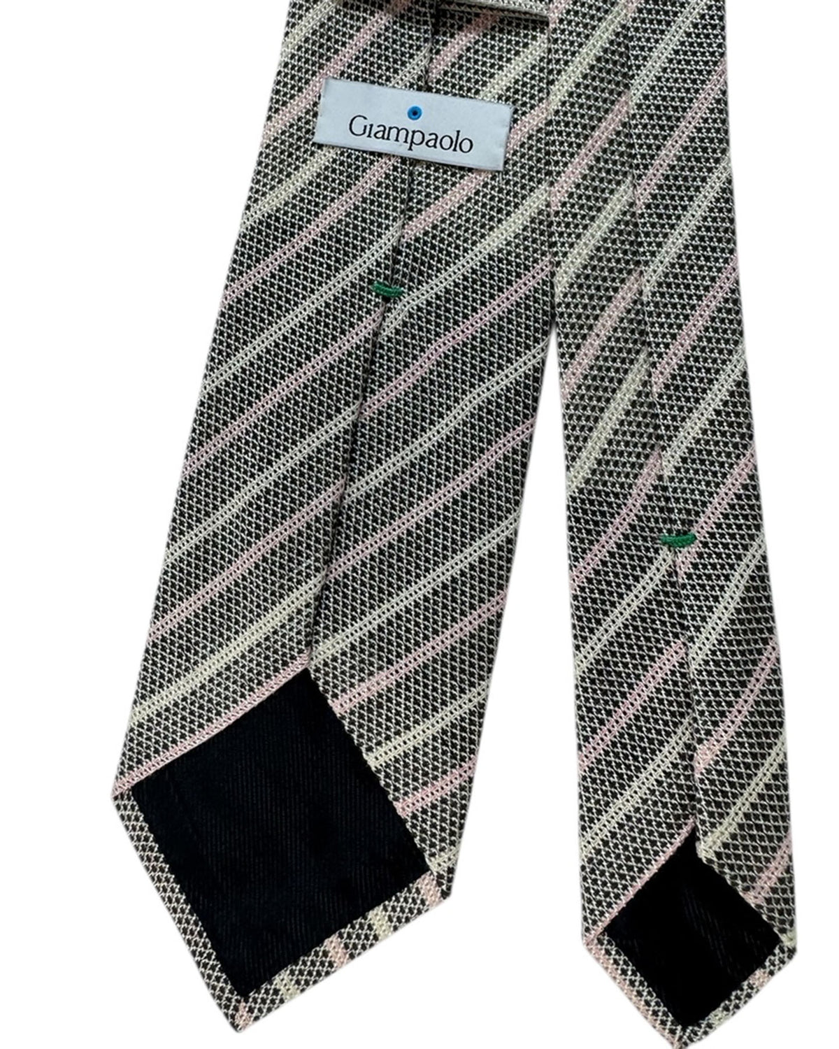 Giampaolo Tie Black Striped - Hand Made In Italy SALE