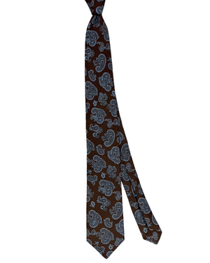 Giampaolo Silk Tie Brown Gray Paisley - Sartorial