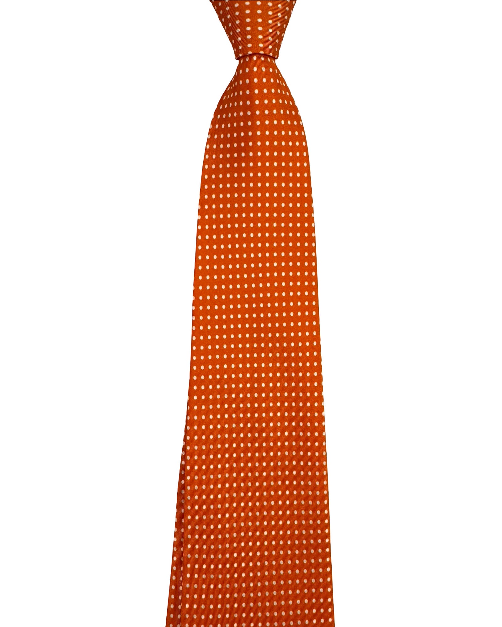 Giampaolo Silk Tie Orange Dots - Sartorial