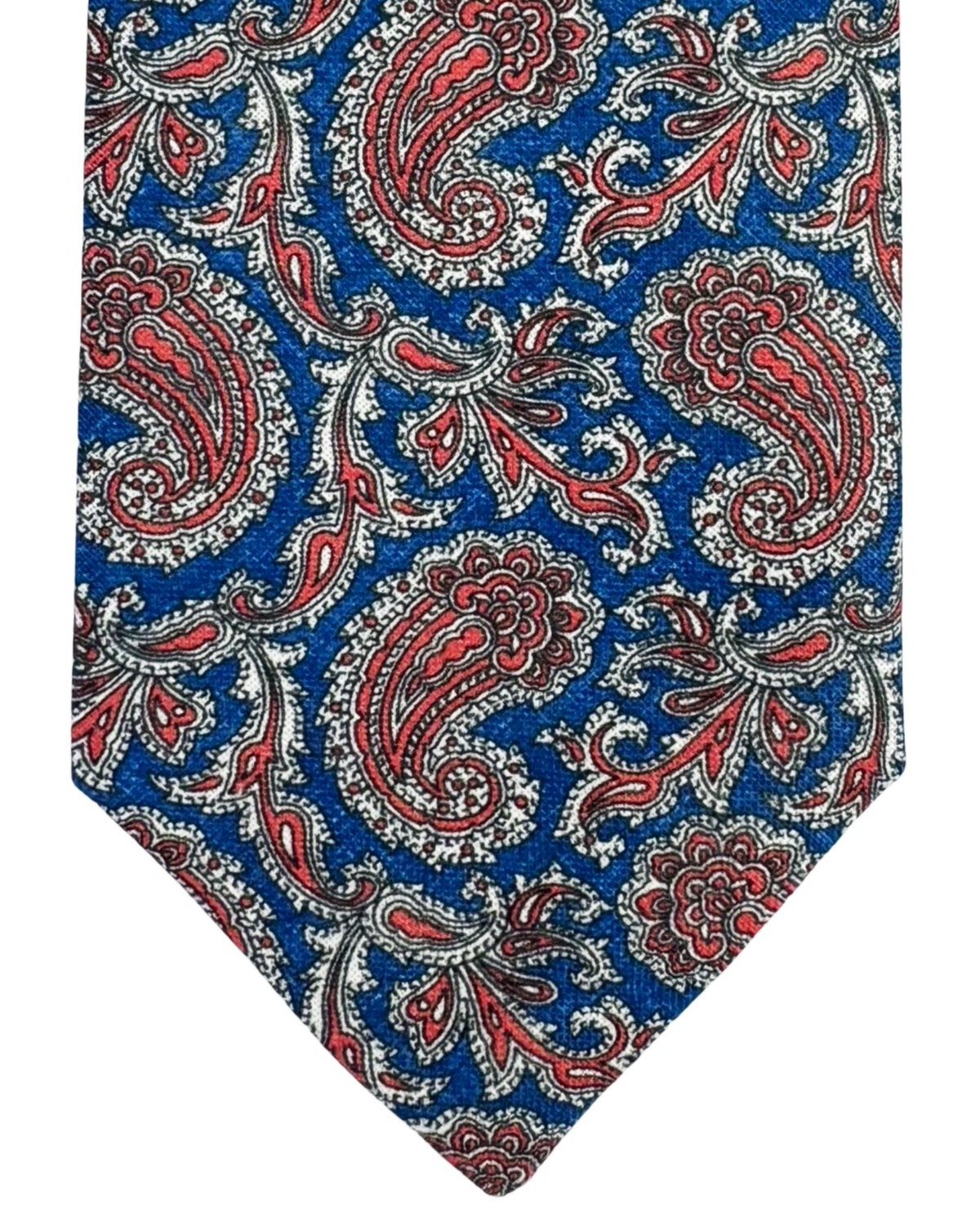 Giampaolo Silk Tie Navy Rust Brown Paisley Design