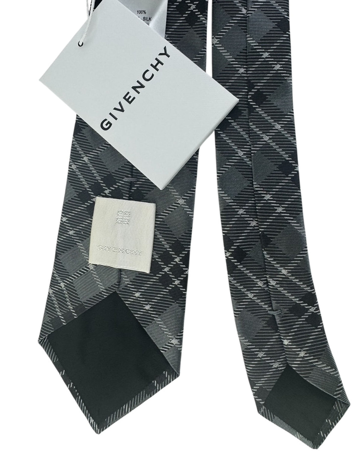 Givenchy Tie Grey Plaid Check