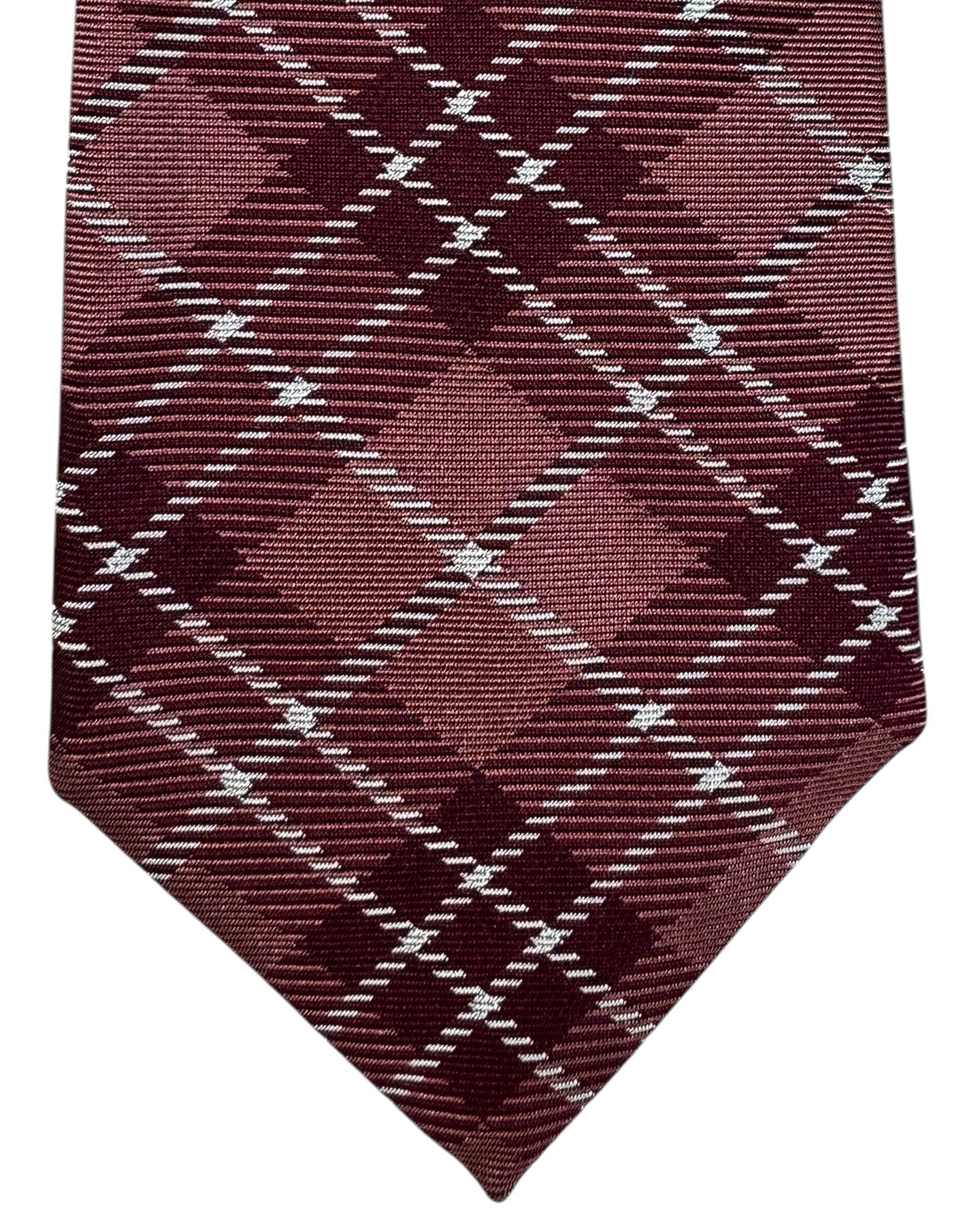 Givenchy Silk Tie Brown Silver Plaid Design