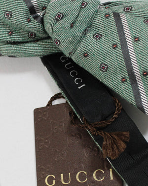 silk Bows, Mint Green Stripes Geometric 