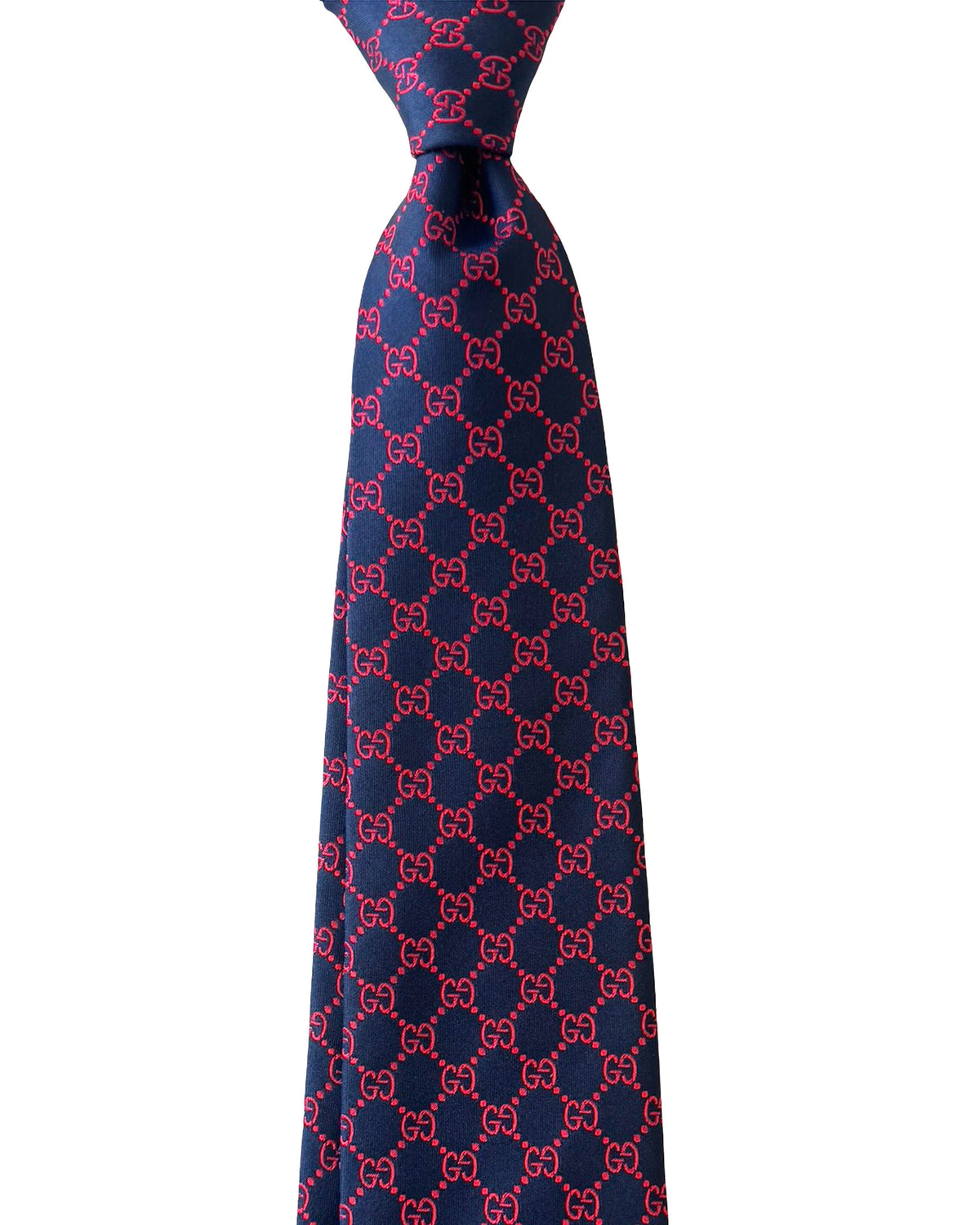 Gucci Tie GG Design Midnight Blue Red
