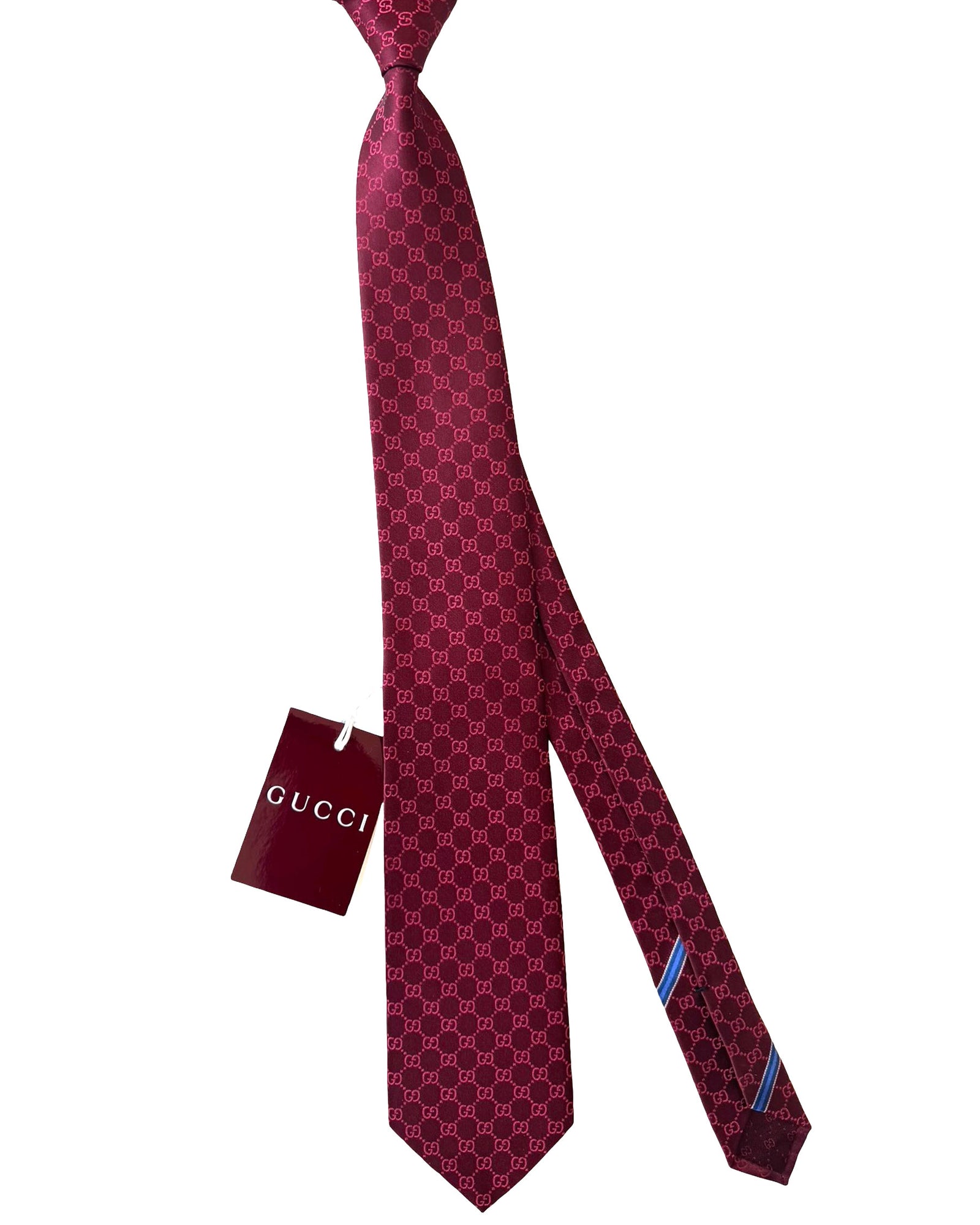 Gucci Tie GG Design Maroon Red