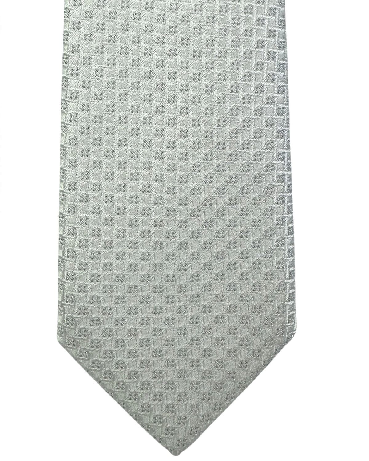 Dolce & Gabbana Skinny Tie Silver Geometric Woven Tie