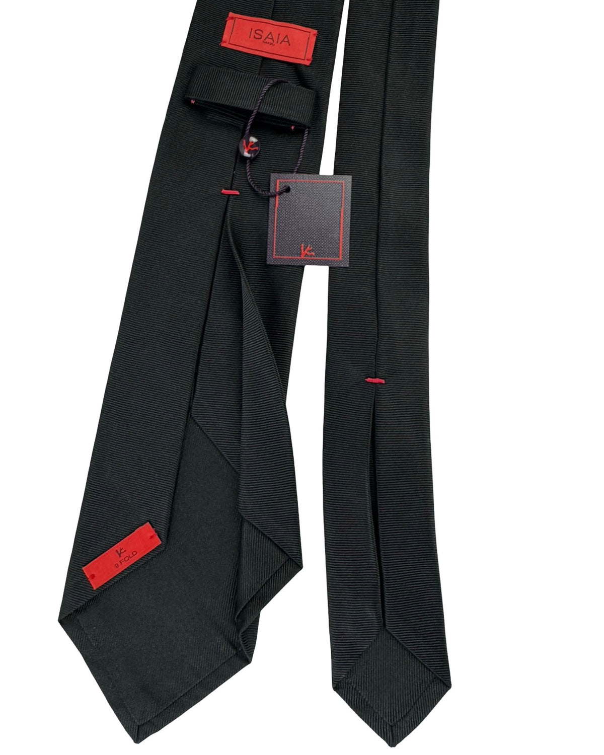 Isaia Sevenfold Tie Dark Brown Ribbed