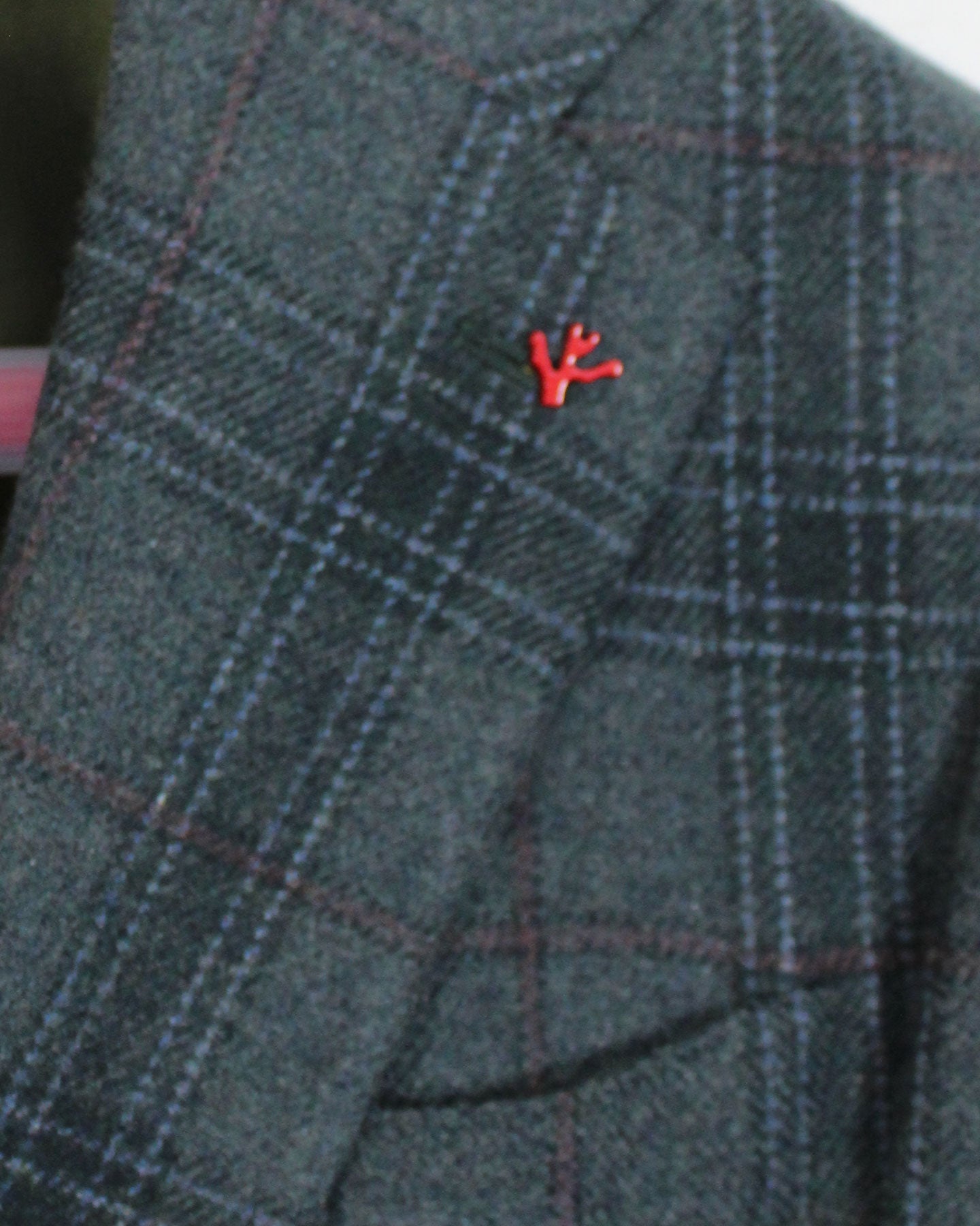 Isaia Sport Coat Gray Blue Plaid