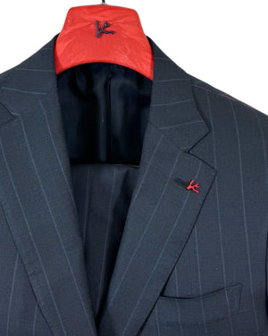 Isaia Suit Midnight Blue Pin Stripe EU 48/ US 38 SALE
