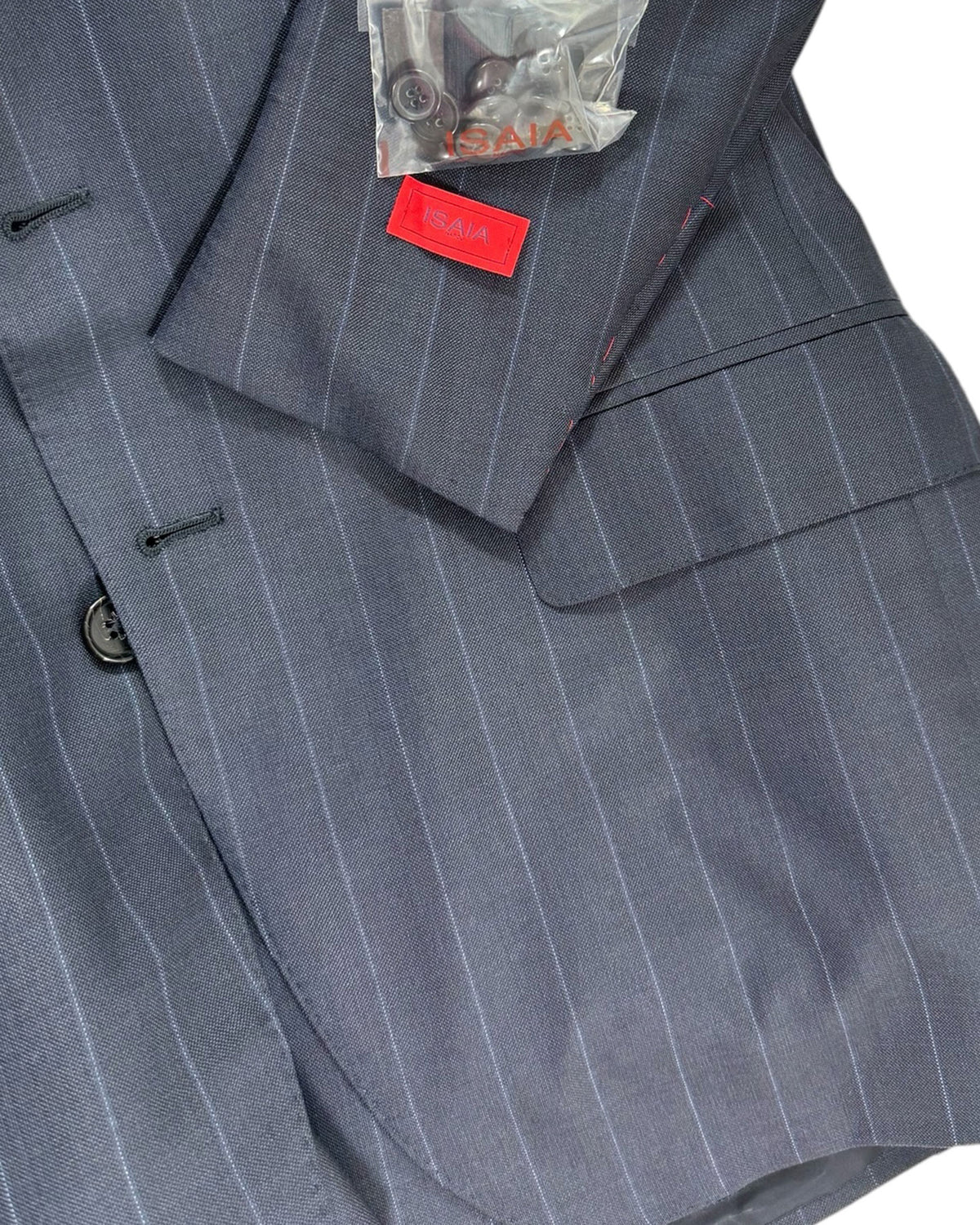 Isaia Suit Midnight Blue Pin Stripe EU 48/ US 38 SALE