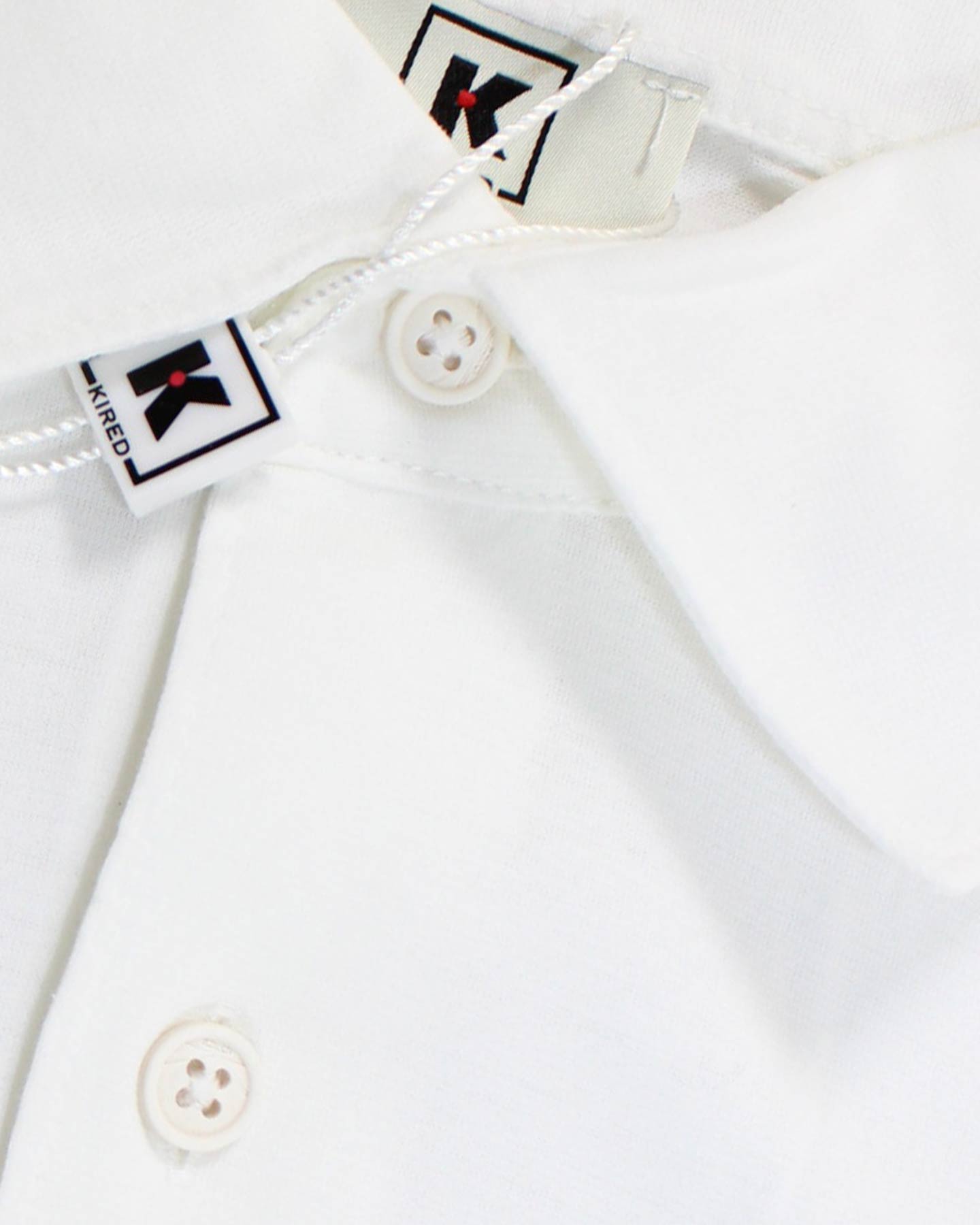 KIRED Full Button Jersey Polo Shirt White Crêpe Cotton - Kiton