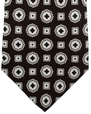 Kiton Sevenfold Tie Dark Brown Medallion
