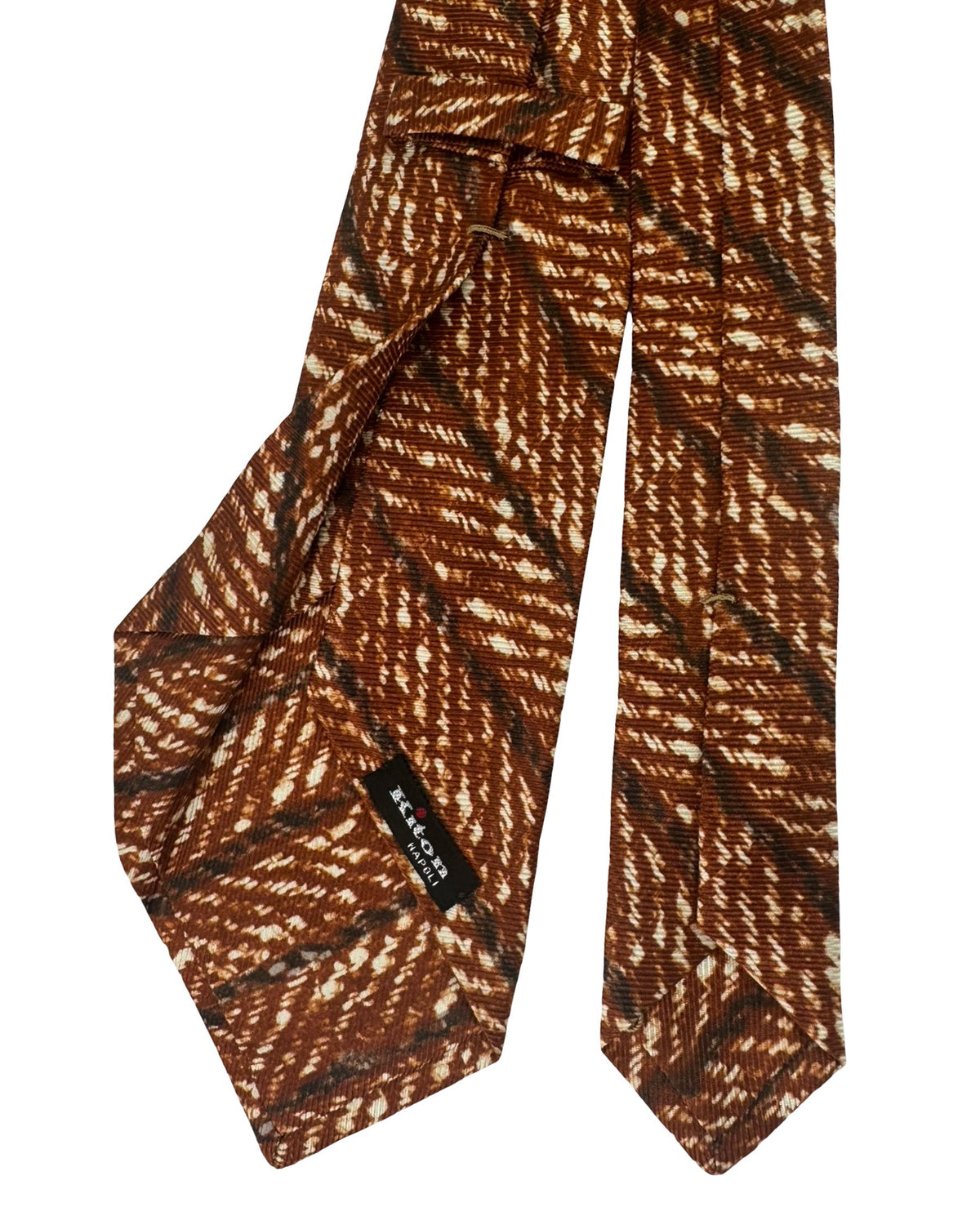 Kiton Sevenfold Tie Brown Pattern Stripes