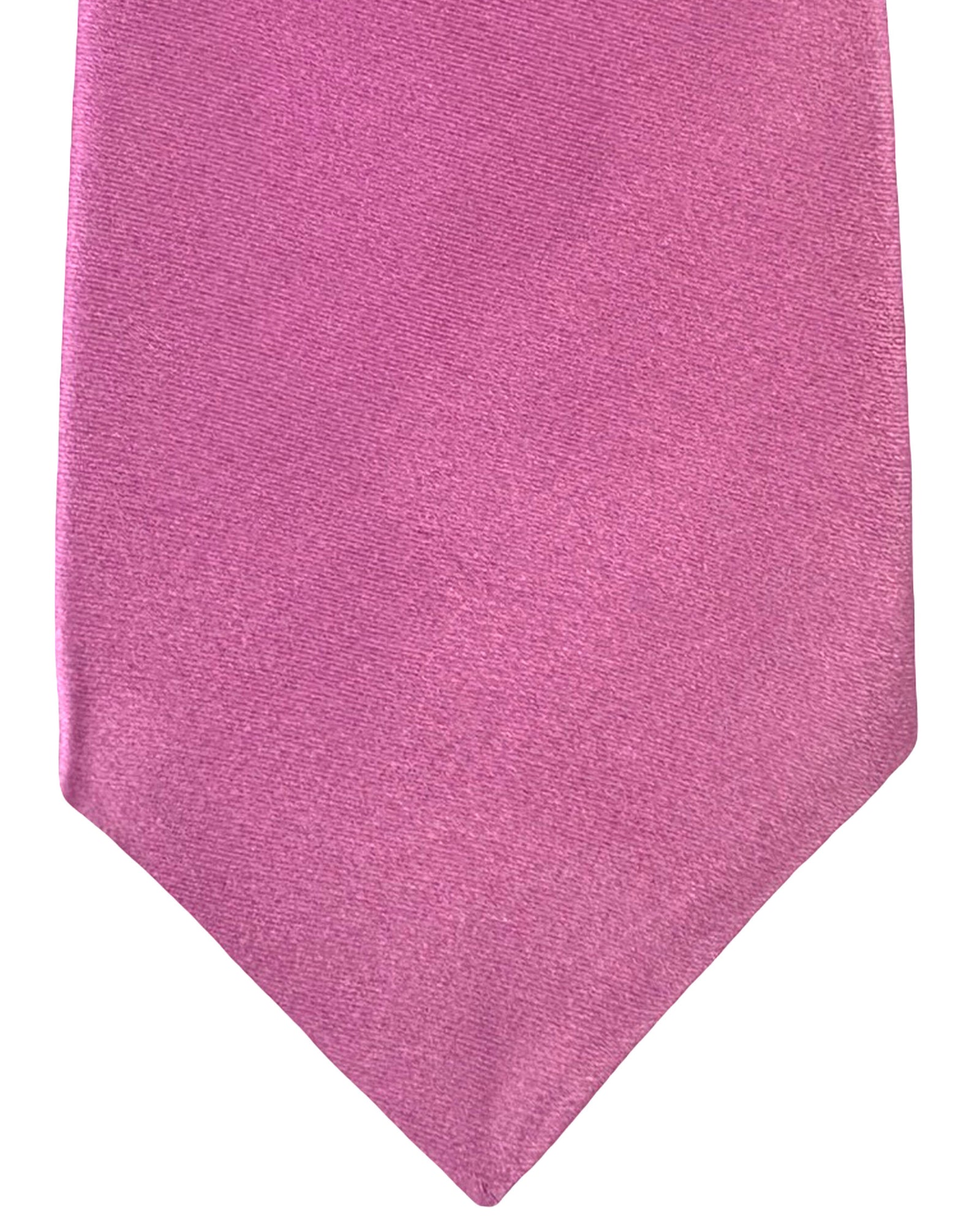 Kiton Sevenfold Tie Solid Pink