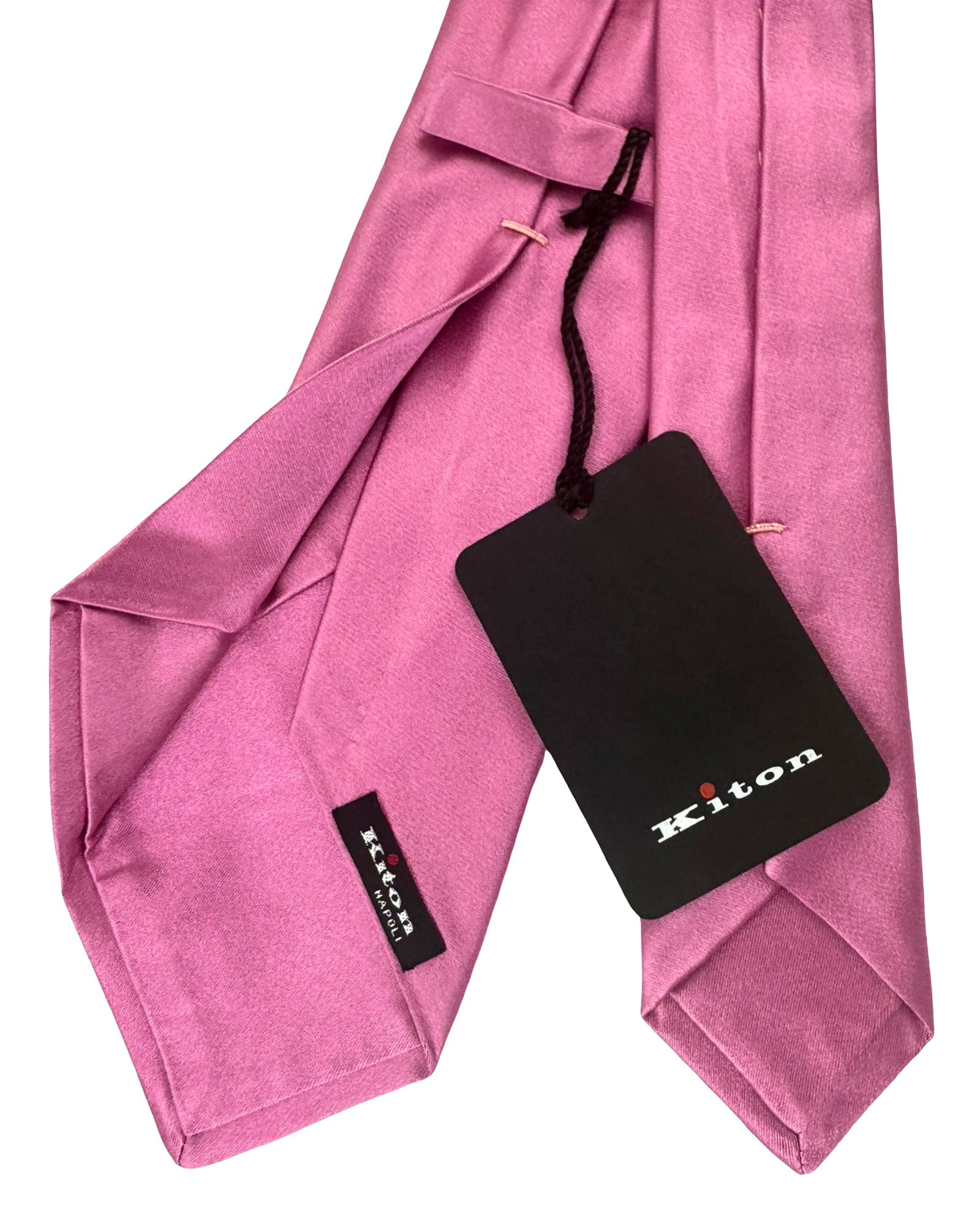 Kiton Sevenfold Tie Solid Pink
