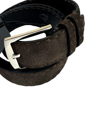 Kiton Belt Dark Brown Suede 100 / 40