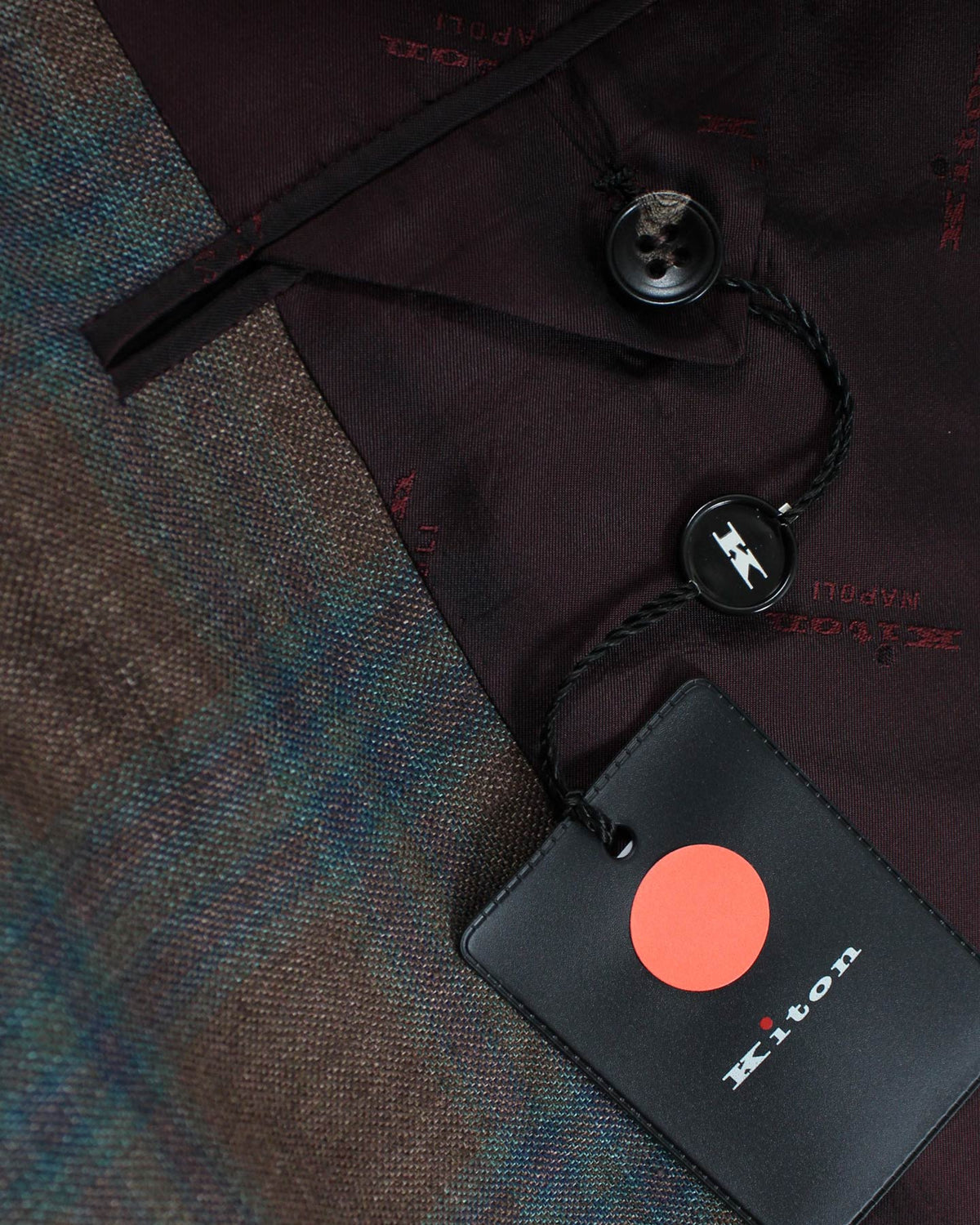 Kiton Sport Coat EU 48 - US 38 Brown Turquoise Plaid Linen Cashmere Unlined Blazer REDUCED SALE