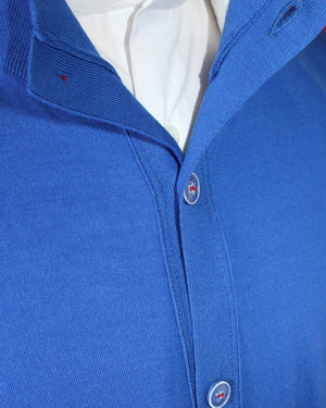 Kiton Wool Vest Royal Blue - Sleeveless Cardigan Men EU 50 / M SALE