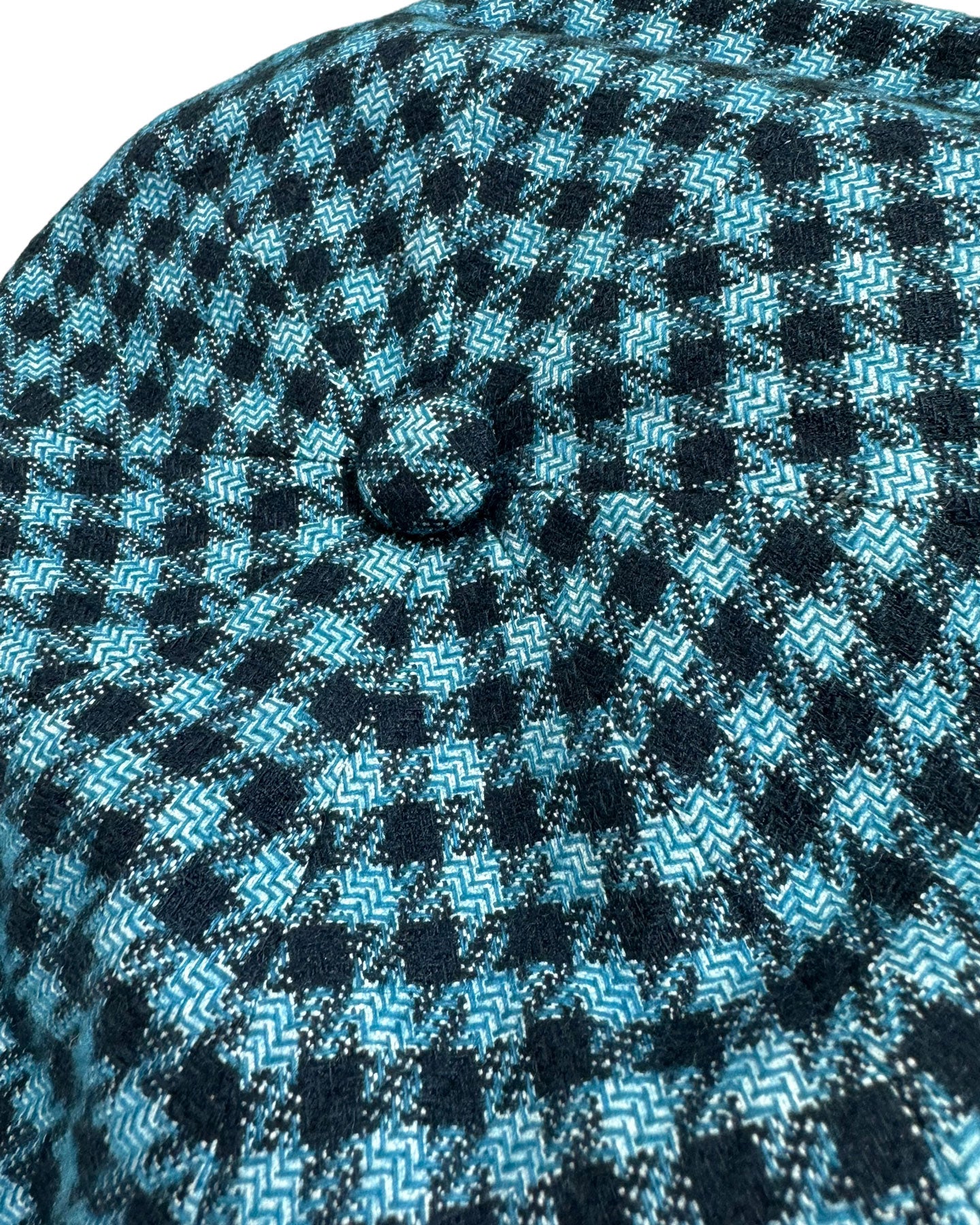 Kiton Flat Cap Cashmere Wool Aqua BlacK
