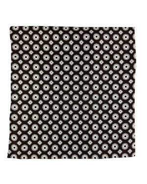 Kiton Silk Pocket Square Dark Brown Medallion