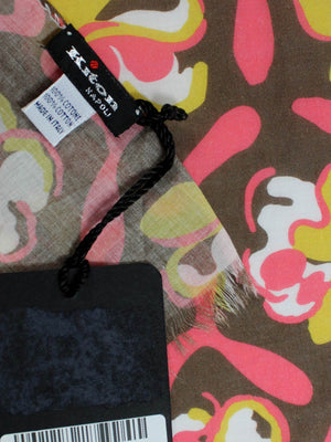 Kiton Scarf Brown Pink Floral 