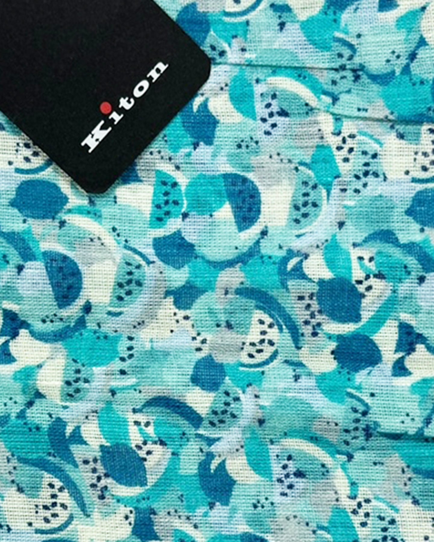 Kiton Scarf Aqua Pattern 