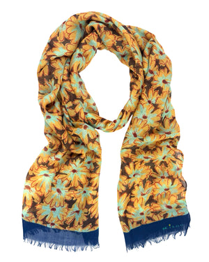 Kiton Scarf Floral - Cashmere Silk Shawl