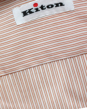 Kiton Shirt Orange Stripes