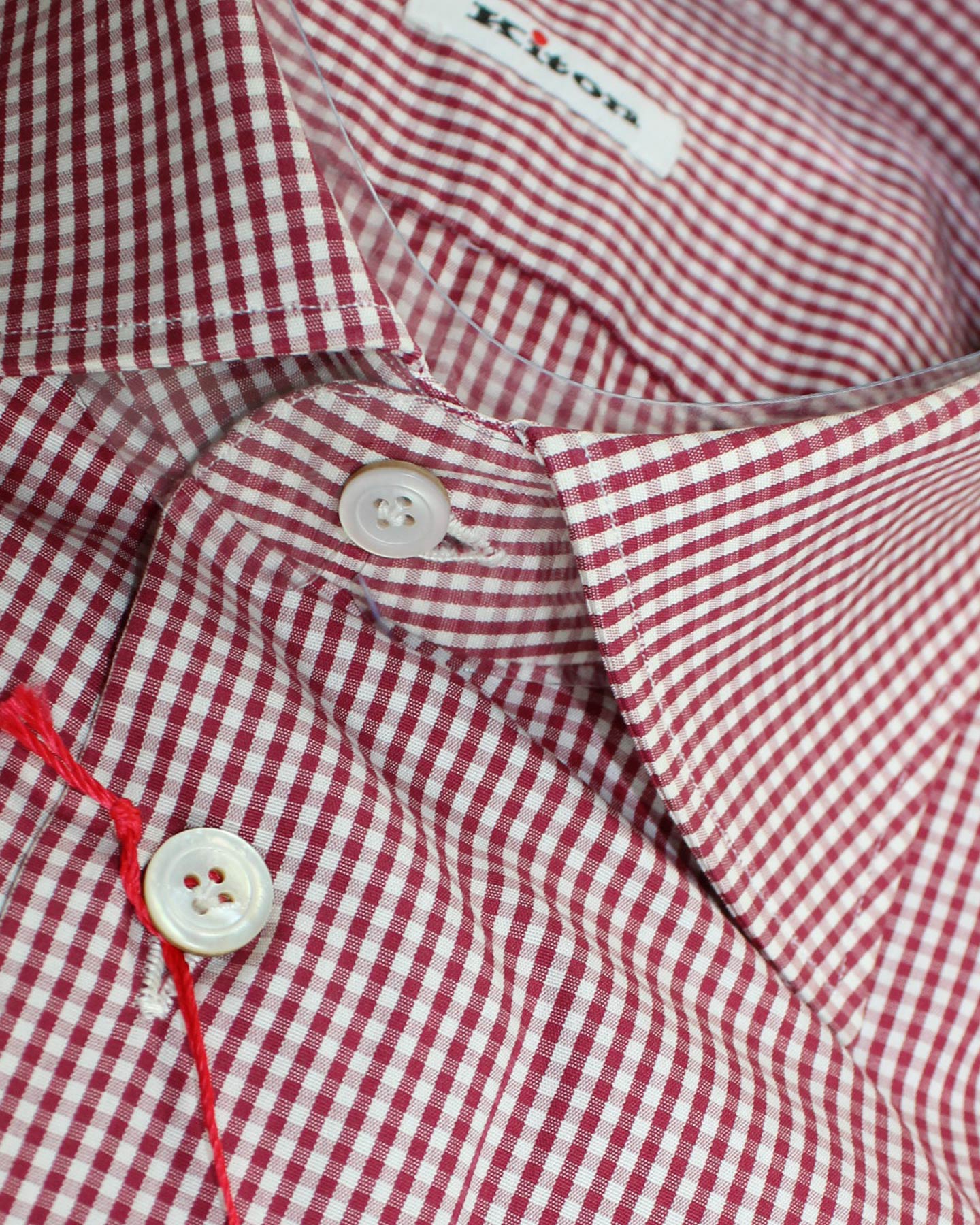 Kiton Shirt White Maroon 